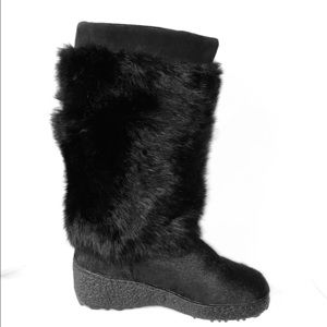 Amazing Oscar Sport Apres Ski Black Fur Boots